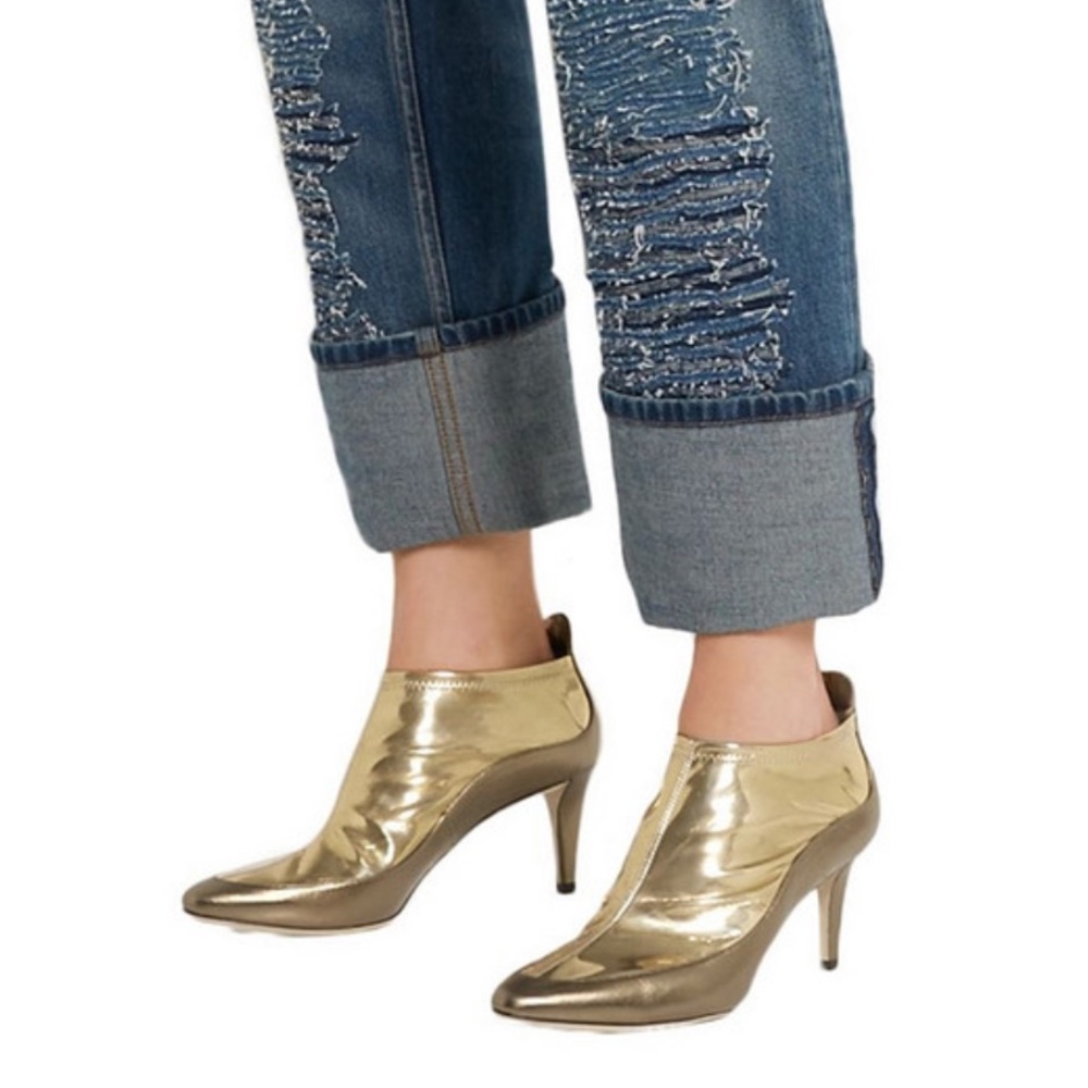 JIMMY CHOO Dierdre Metallic Leather Ankle Boots